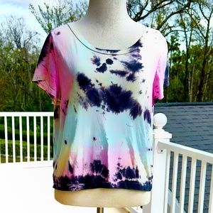 Yaya Nom de Plume /Urban Outfitters Tie Dye Crop Top Open Back M